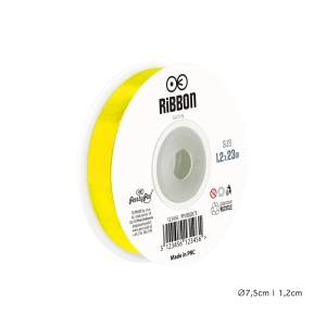 Wstążka satynowa 12mm Żółta tasiemka 23m