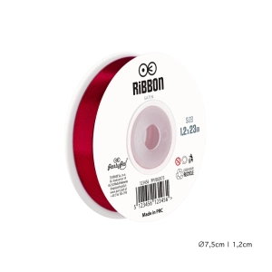 Wstążka satynowa 12mm Burgundowa tasiemka 23m