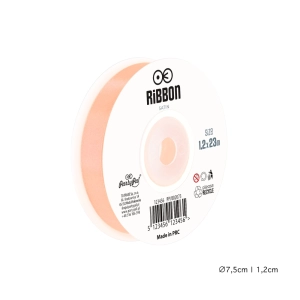Wstążka satynowa 12mm Łososiowa tasiemka 23m