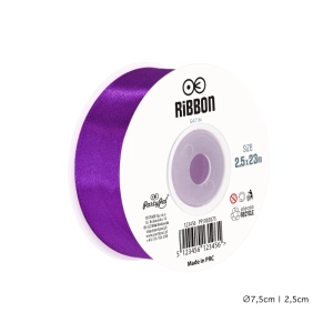 Wstążka satynowa 25mm Purpurowa tasiemka 23m