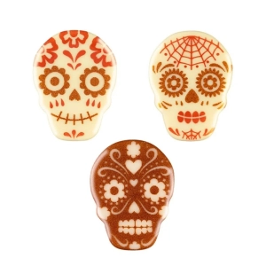 Czaszki Catrinas dekoracja czekoladowa na Halloween 135szt