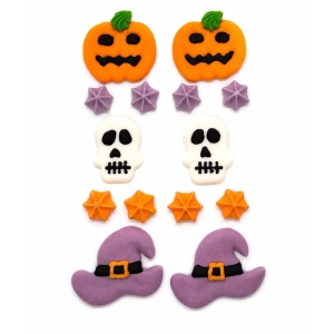 Dynia kapelusz czaszka dekoracje bezowe na Halloween 6szt