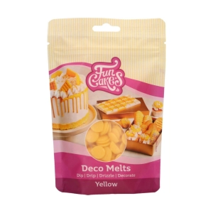 Żółta polewa zastygająca Drip pastylki Deco Melts FunCakes