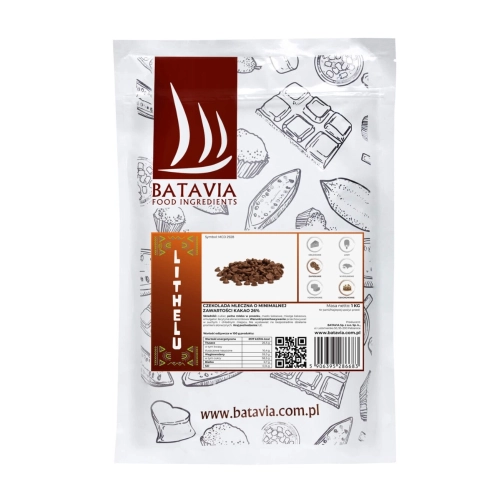 Czekolada mleczna do zapiekania pastylki Lithelu 26% Batavia 1kg