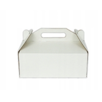 Pudełko na tort ciasto karton z rączką Biały 26x26x12cm