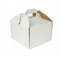 Pudełko na tort ciasto karton z rączką Biały 18x18x12cm