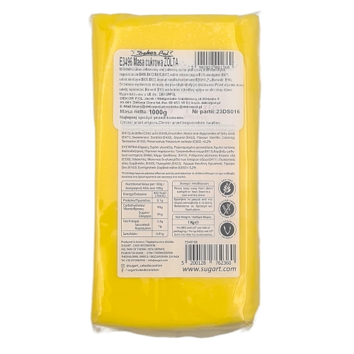 Masa cukrowa uniwersalna Decor Paste żółta 1kg