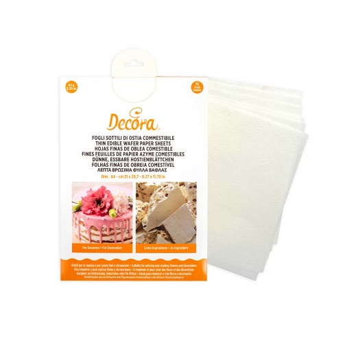 Papier waflowy cienki A4 Decora biały 0,3mm 10szt