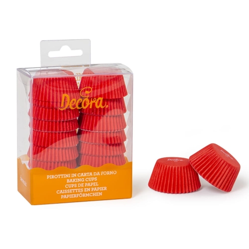 Mini Papilotki do muffinek babeczek Decora Czerwone 200szt