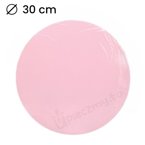 Podkład pod tort gruby 10mm styrodurowy Różowy fi 30cm