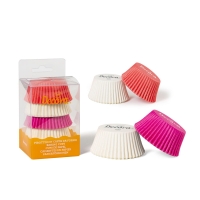 Papilotki do muffinek 50x32 Decora Białe Różowe Fuksja 75szt