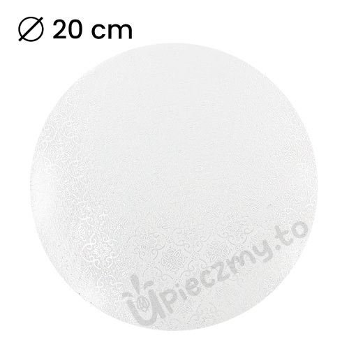 Podkład pod tort gruby 10mm sztywny powlekany Biały 20cm