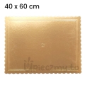 Podkład pod tort prostokątny Złoty ząbkowany 40x60cm