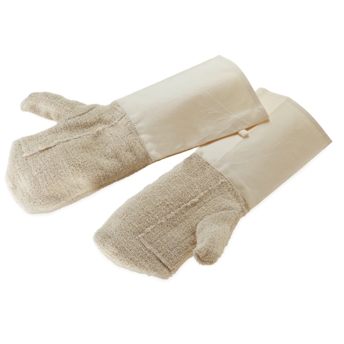 Rękawice do piekarnika jednopalcowe bawełniane długi mankiet