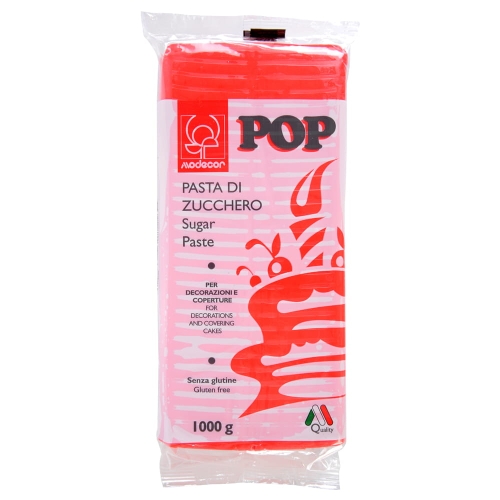 Masa cukrowa POP Modecor lukier plastyczny Czerwony 1kg
