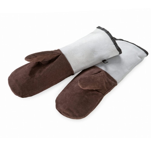 Rękawice do piekarnika jednopalcowe skórzane długi mankiet