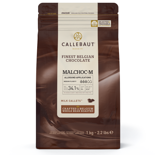 Czekolada bez cukru mleczna 33,9% Callebaut MALCHOC-M 1kg