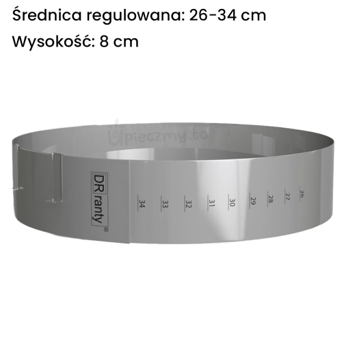 Rant cukierniczy regulowany 26-34cm Dorosiowe Ranty h8