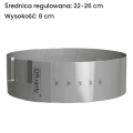 Rant cukierniczy regulowany 22-26cm Dorosiowe Ranty h8
