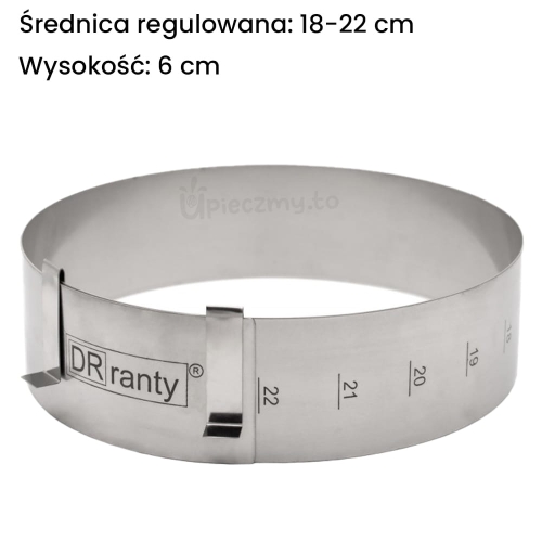 Rant cukierniczy regulowany 18-22cm Dorosiowe Ranty h6