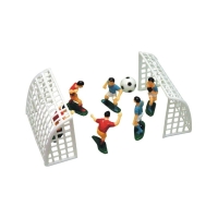 Zestaw piłkarze i bramki dekoracja niejadalna na tort 8szt