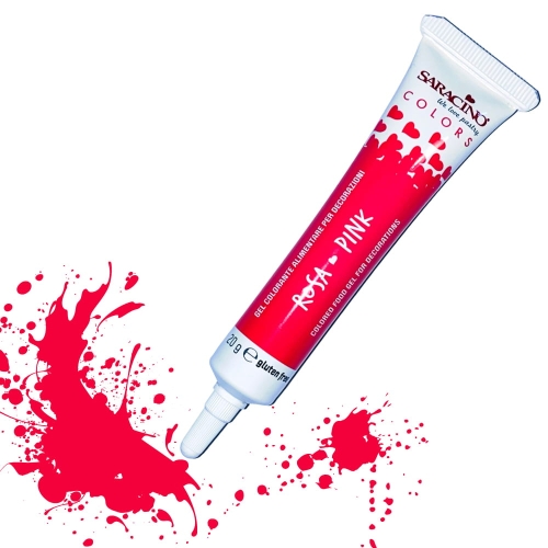 Barwnik spożywczy w żelu tubka Saracino Różowy 20g