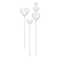Pikery do babeczek na tort Serca Serduszka białe Modecor 100szt