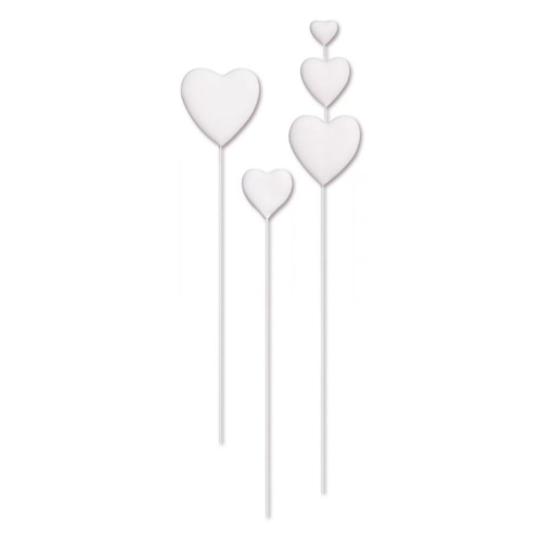 Pikery do babeczek na tort Serca Serduszka białe Modecor 100szt
