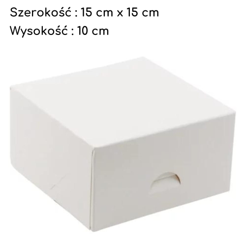 Pudełko na tort ciasto karton zamykany Biały 15x15x10cm