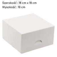 Pudełko na tort ciasto karton zamykany Biały 18x18x10cm