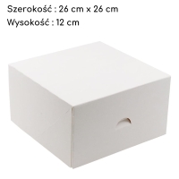 Pudełko na tort ciasto karton zamykany Biały 26x26x12cm
