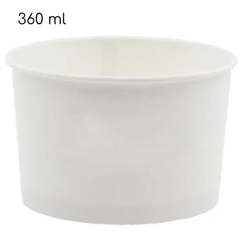 Kubeczki miseczki do lodów 360ml papierowe białe 25szt