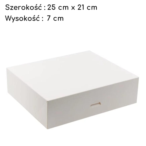 Pudełko na tort ciasto karton zamykany Biały 25x21x7cm