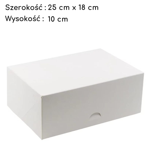 Pudełko na tort ciasto karton zamykany Biały 25x18x10cm