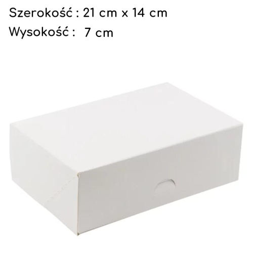 Pudełko na tort ciasto karton zamykany Biały 21x14x7cm