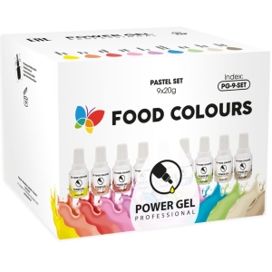 Zestaw barwników pastelowych w żelu Power Gel 9x20g