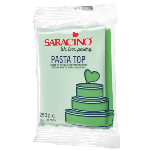 Masa cukrowa na tort Saracino Pasta Top Jasna Zielona 250g
