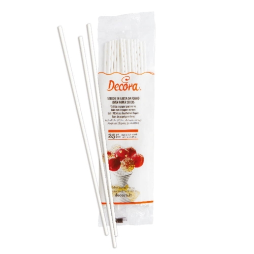 Papierowe patyczki do Cake Pops dekoracji 3,8mm x 23cm 25szt