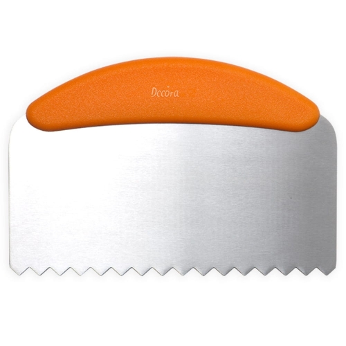 Metalowa skrobka do tortu z ząbkami prostymi Decora 22,5x11cm
