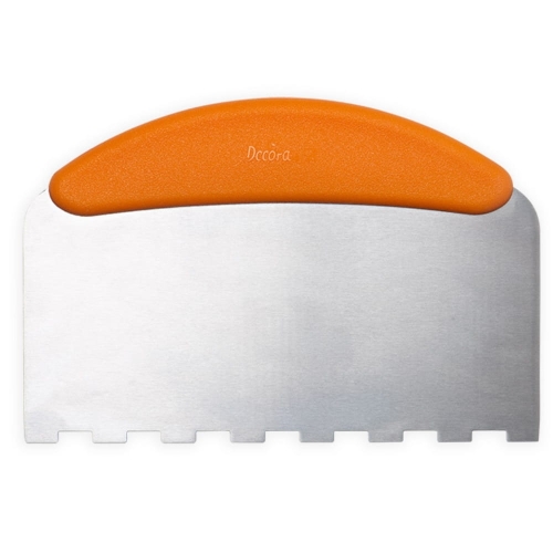 Metalowa skrobka do tortu z ząbkami prostymi Decora 22,5x11cm