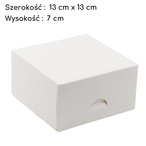 Pudełko na tort ciasto karton zamykany Biały 13x13x7cm