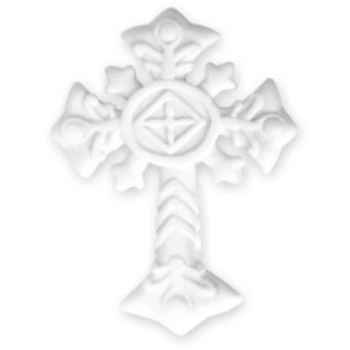 Biały krzyżyk figurka cukrowa na tort komunijny 7,5cm