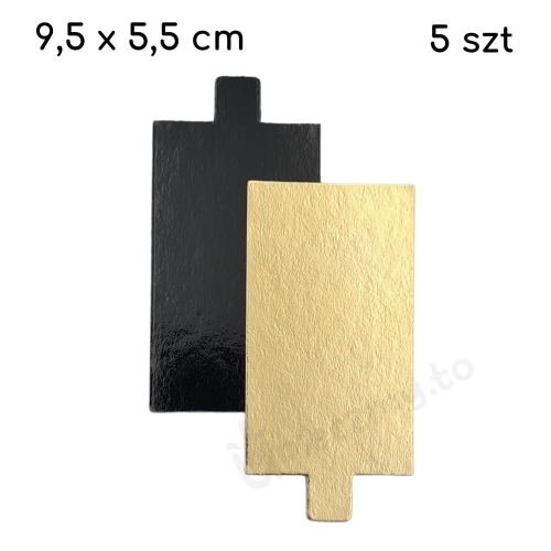 Podkładki pod monoporcje prostokąt 9,5x5,5cm Złoto Czarne 5szt