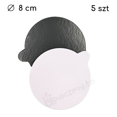 Podkładki pod monoporcje 8cm dwustronne Biało Czarne 5szt