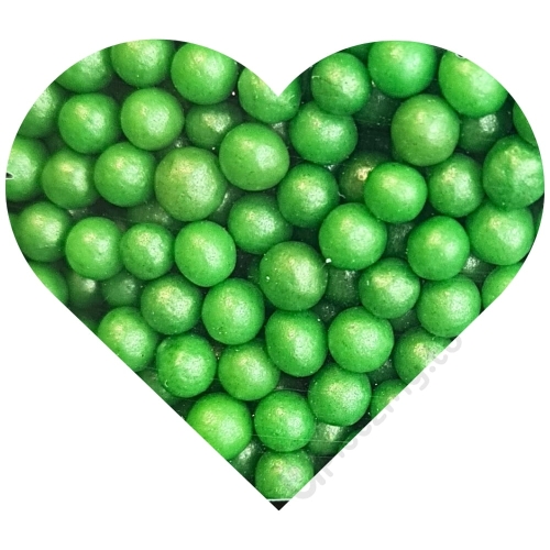 Zielone Perełki 4mm błyszcząca posypka cukrowa 250g