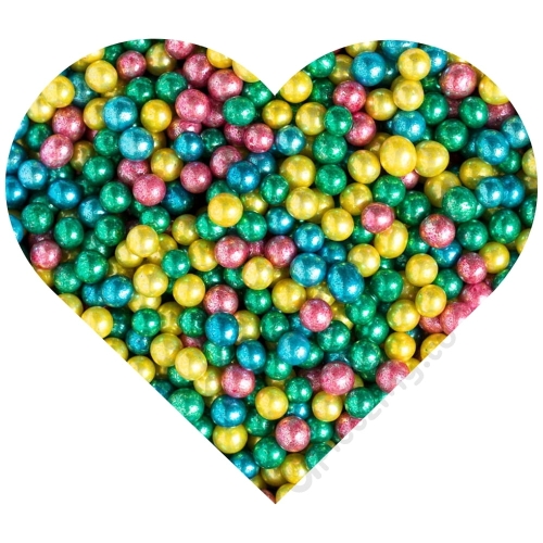 Posypka kolorowe metaliczne perełki