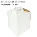 Pudełko na tort ciasto karton z rączką Biały 28x28x35cm
