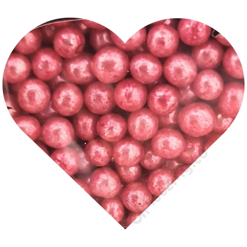 Różowe Perełki 4mm błyszcząca posypka cukrowa 250g