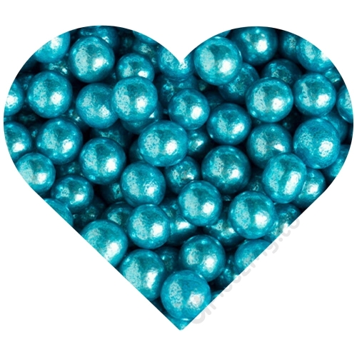 Niebieskie Perełki 6mm błyszcząca posypka cukrowa 250g