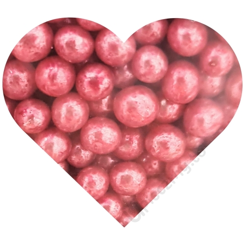 Różowe Perełki 6mm błyszcząca posypka cukrowa 250g